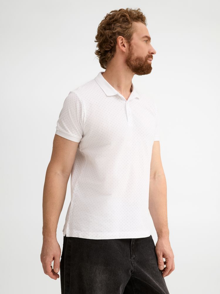 Рубашка поло мужская Brandy Men, белая с темно-синим / Миниатюра модельного (1000)