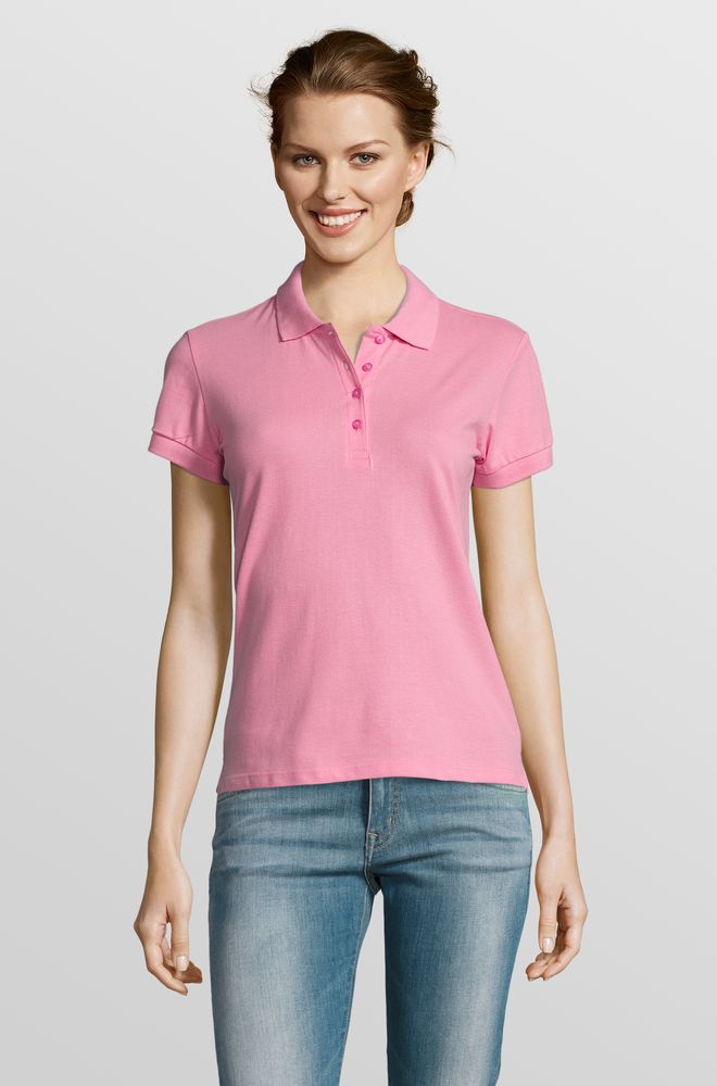 Рубашка поло женская People 210, «розовая орхидея» / Миниатюра модельного (1000)