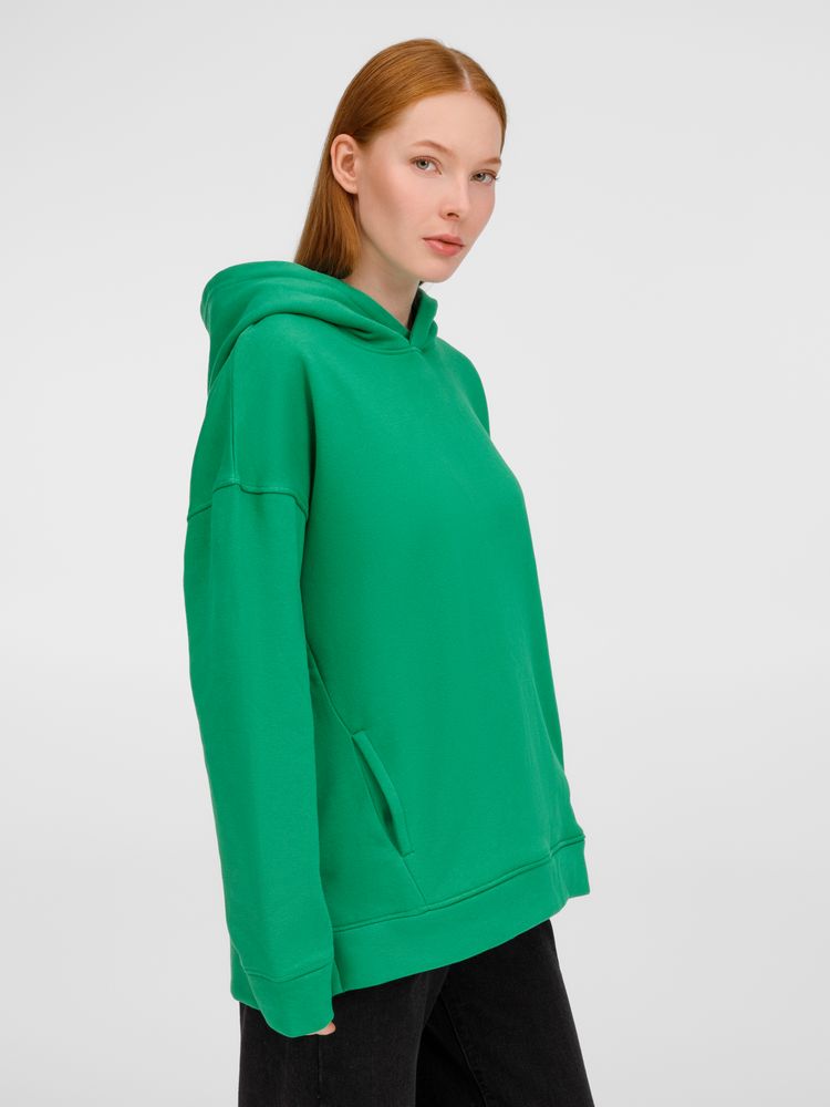Худи оверсайз унисекс Tolla, зеленое / Миниатюра модельного (1000)