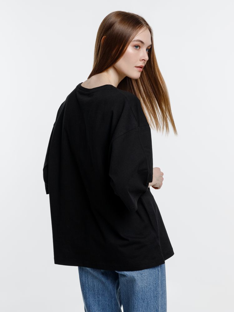 Футболка оверсайз унисекс Base Space, черная / Миниатюра модельного (1000)