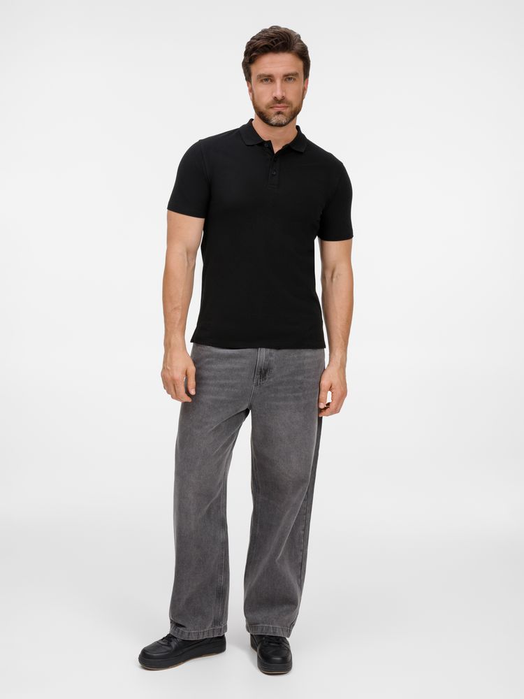 Рубашка поло унисекс Tervise, черная / Миниатюра модельного (1000)