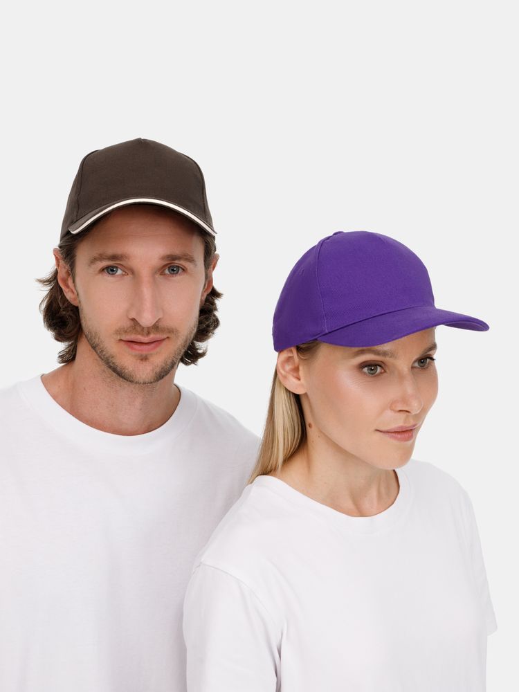 Бейсболка Long Beach, коричневая с бежевым / Миниатюра модельного (1000)