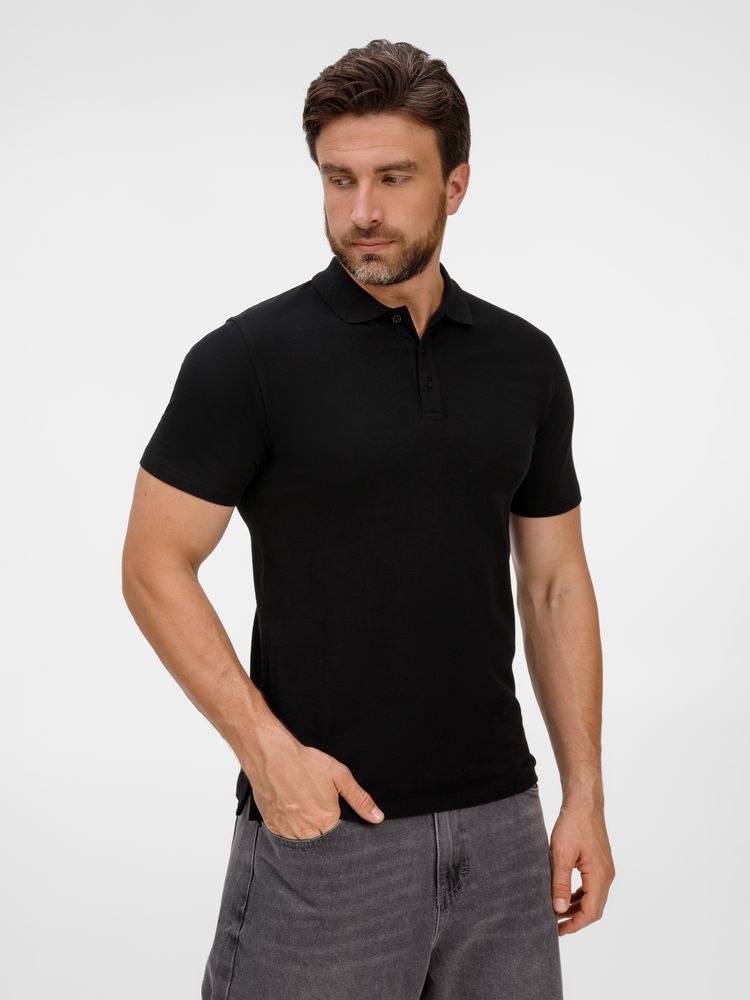 Рубашка поло унисекс Tervise, черная / Миниатюра модельного (1000)