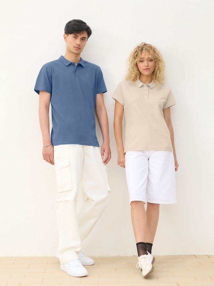 Рубашка поло женская Pacific Women, синяя (джинс) / Миниатюра модельного (1000)