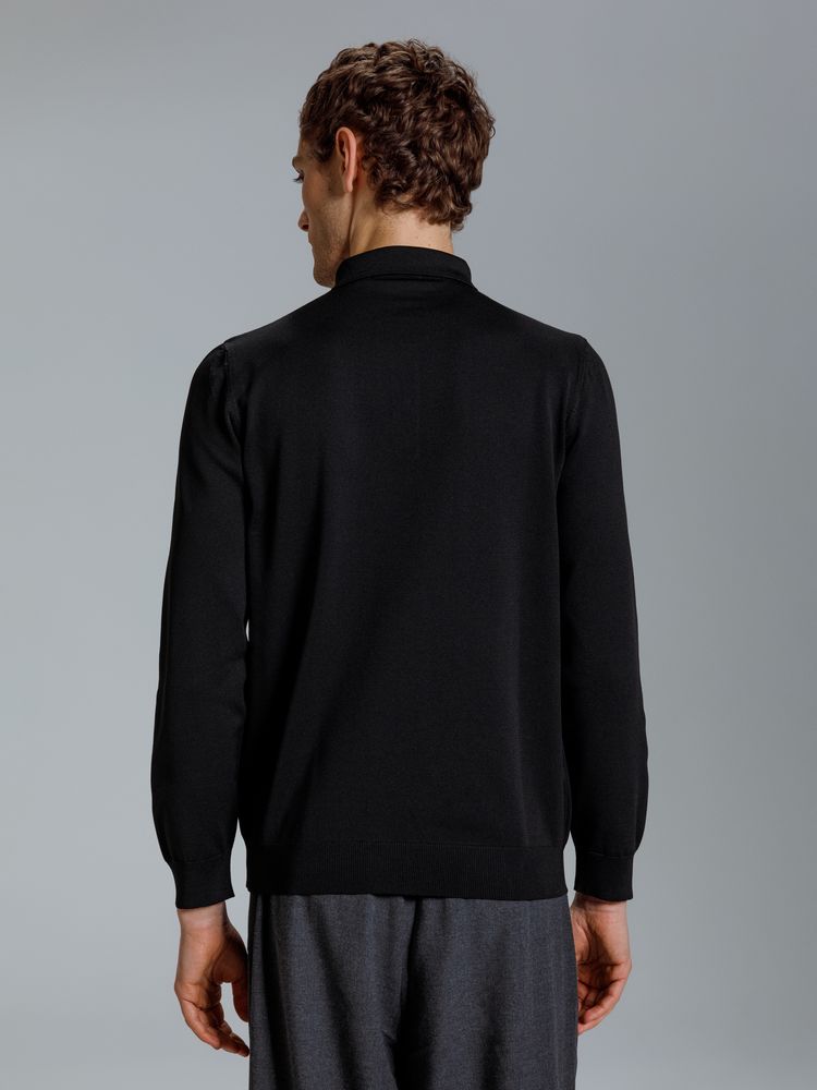 Рубашка поло мужская с длинным рукавом Terrazzo, черная / Миниатюра модельного (1000)