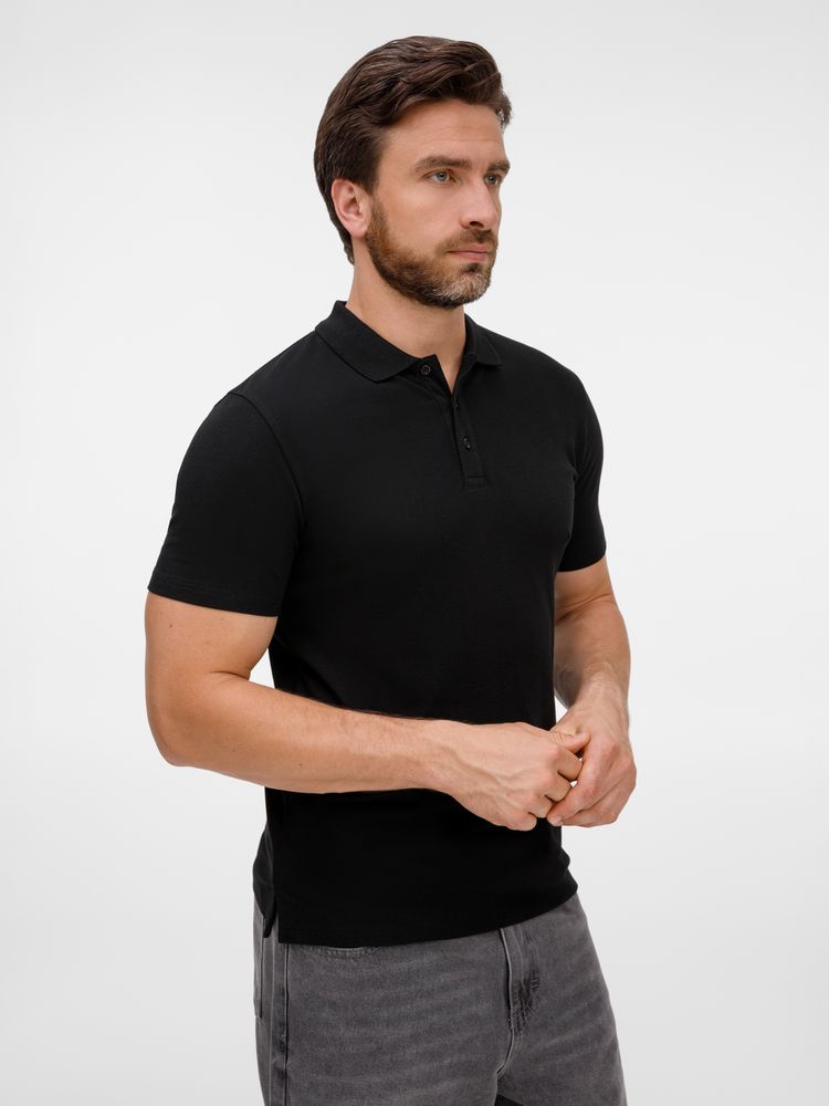 Рубашка поло унисекс Tervise, черная / Миниатюра модельного (1000)