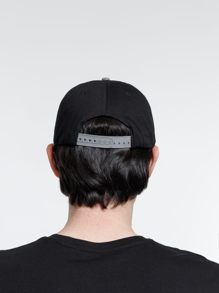 Бейсболка Foreside с прямым козырьком, черная с серым / Миниатюра модельного (1000)