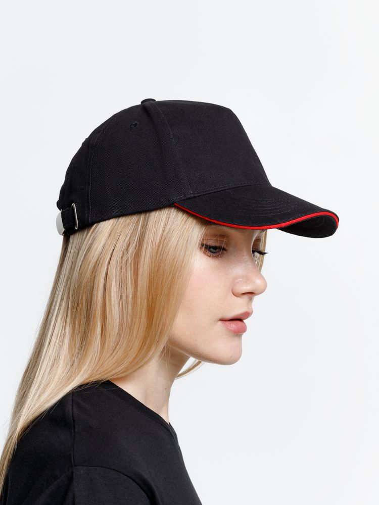 Бейсболка Long Beach, черная с красным / Миниатюра модельного (1000)