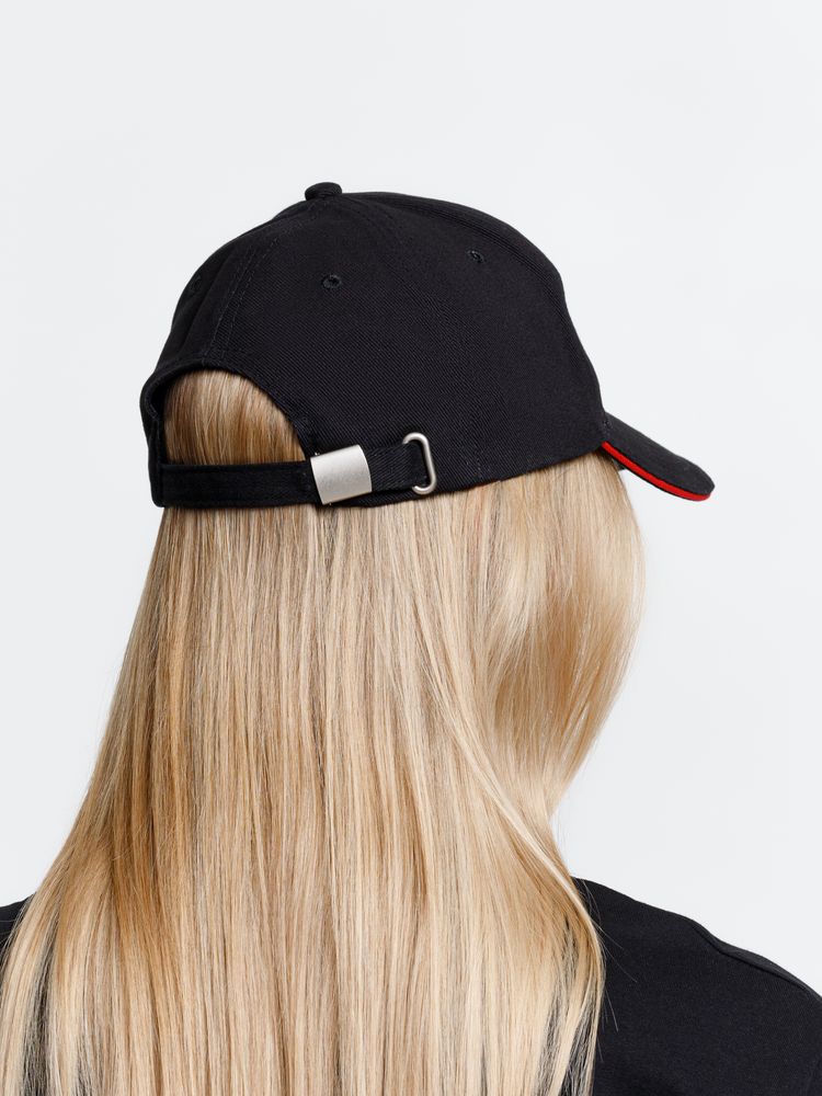 Бейсболка Long Beach, черная с красным / Миниатюра модельного (1000)