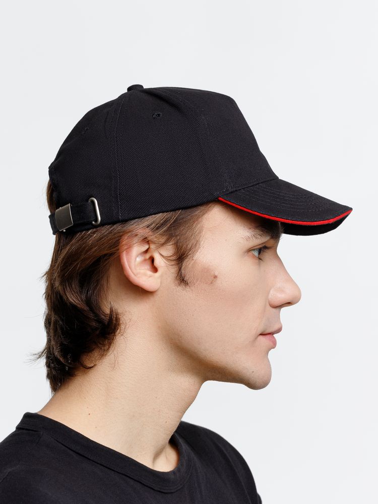 Бейсболка Long Beach, черная с красным / Миниатюра модельного (1000)