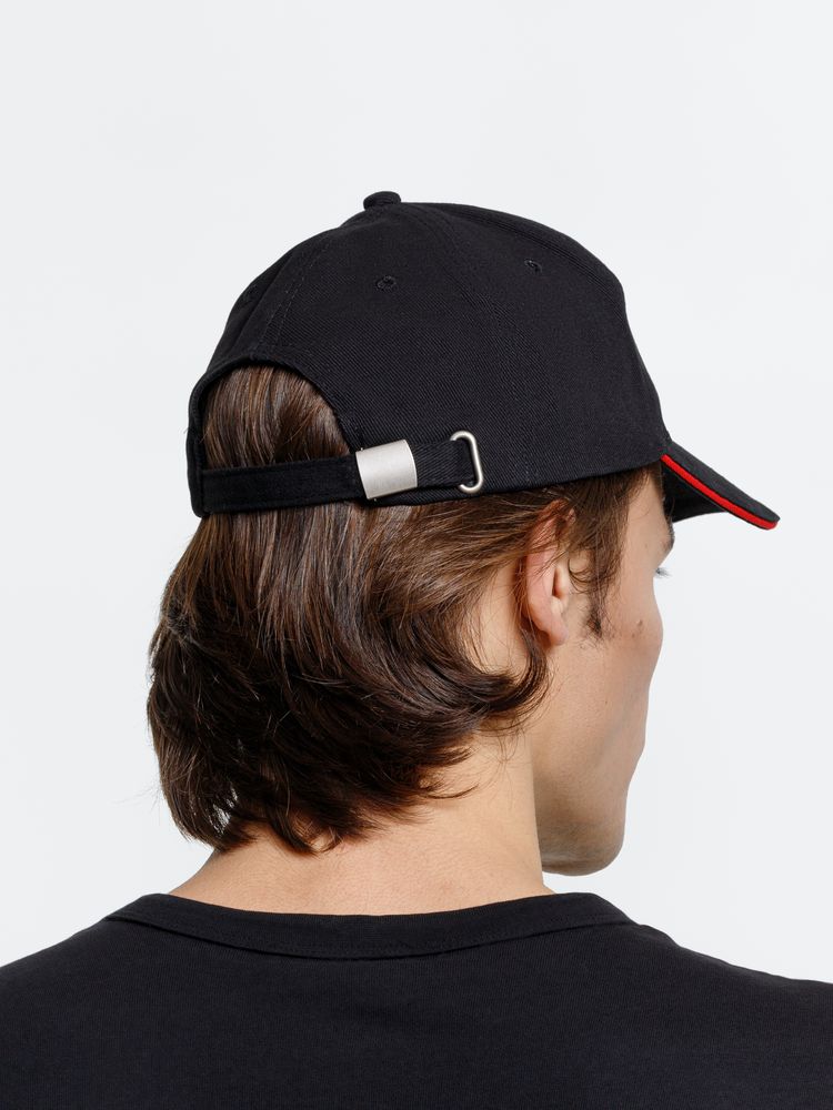 Бейсболка Long Beach, черная с красным / Миниатюра модельного (1000)