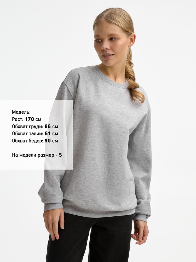 Свитшот унисекс Columbia, серый меланж / Миниатюра модельного (1000)