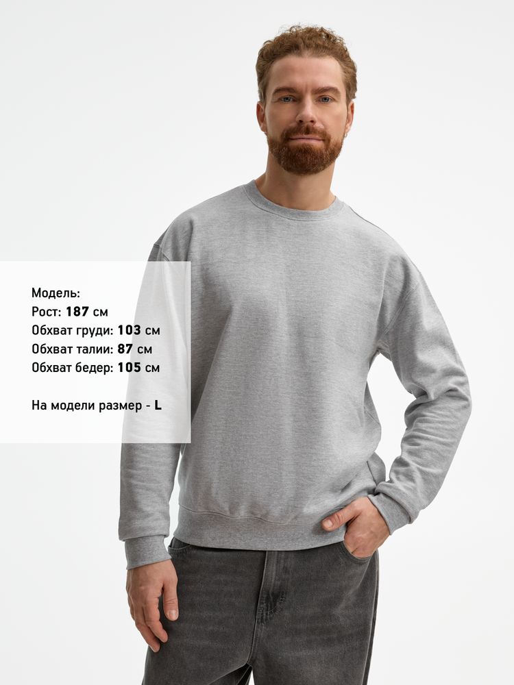 Свитшот унисекс Columbia, серый меланж / Миниатюра модельного (1000)