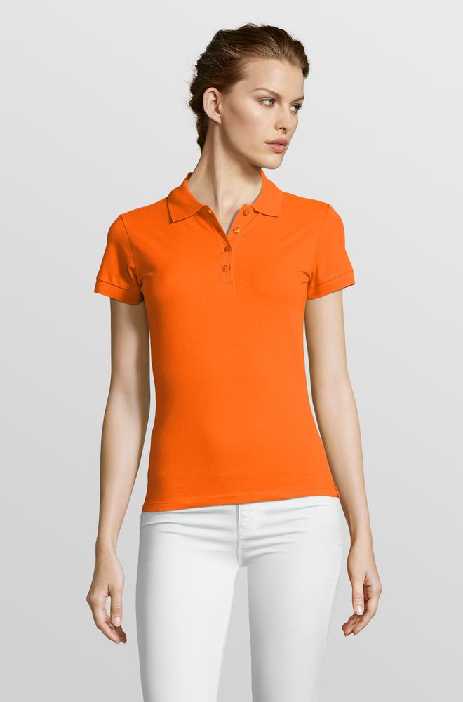 Рубашка поло женская People 210, оранжевая / Миниатюра модельного (1000)