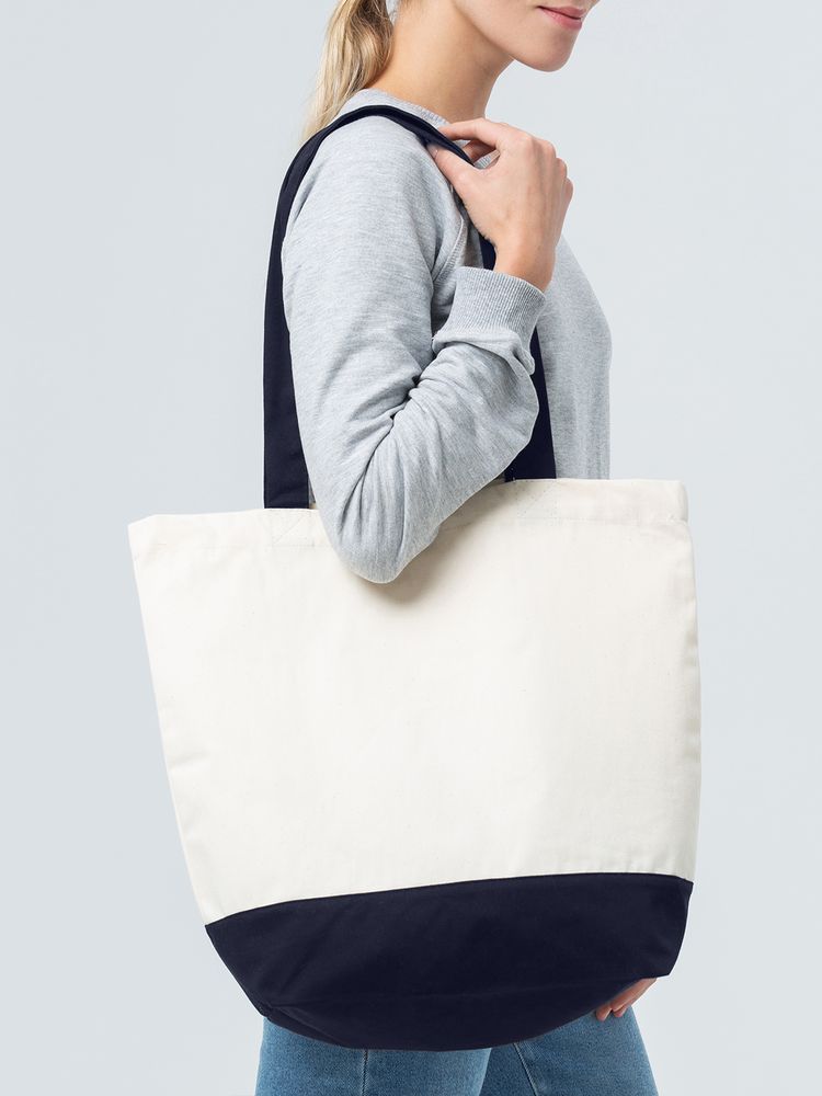 Холщовая сумка Shopaholic, темно-синяя / Миниатюра модельного (1000)