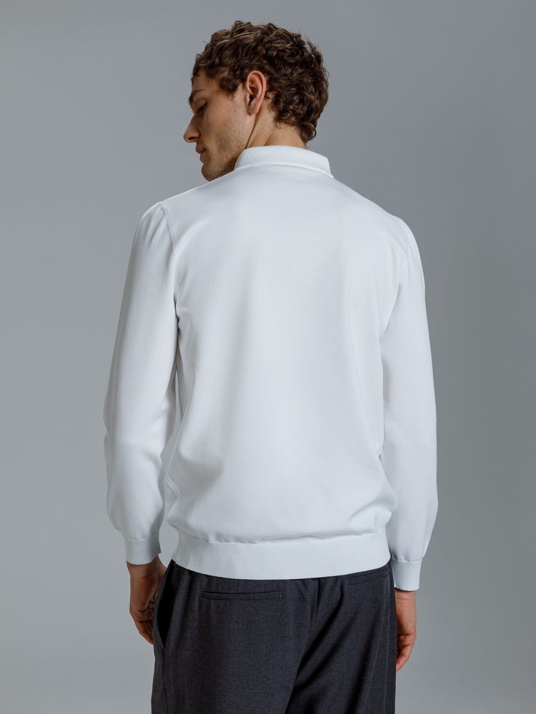 Рубашка поло мужская с длинным рукавом Terrazzo, белая / Миниатюра модельного (1000)