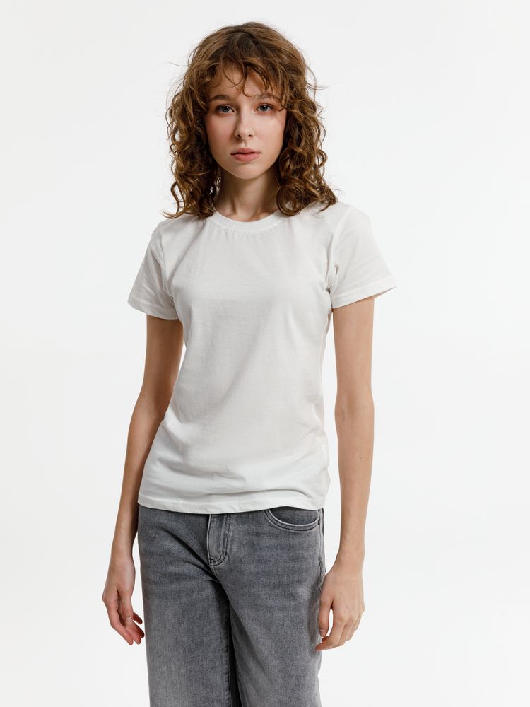 Футболка женская T-bolka Lady, белая (теплый оттенок) / Миниатюра модельного (1000)