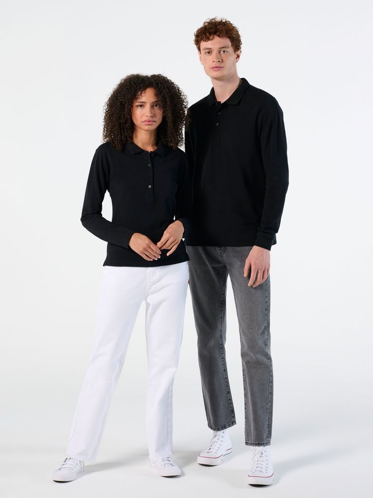 Рубашка поло женская с длинным рукавом Podium 210 темно-зеленая / Миниатюра имиджевого (1000)