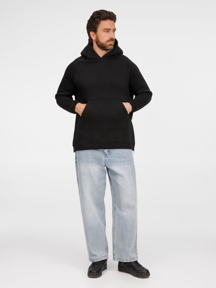 Худи унисекс оверсайз Easy Street, черное / Миниатюра модельного (1000)