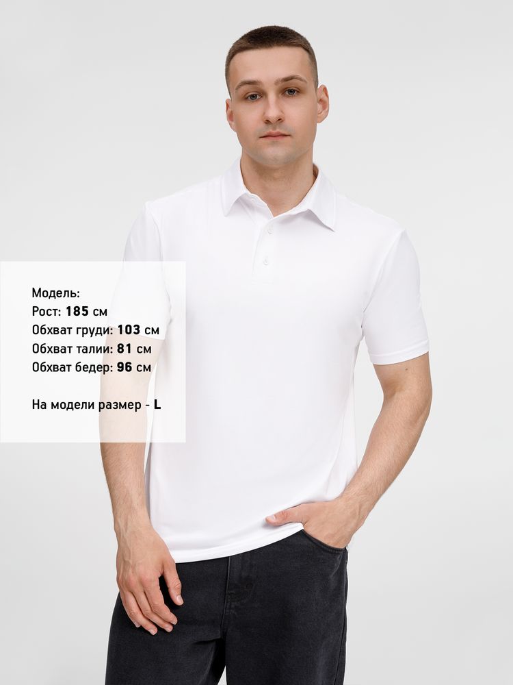 Рубашка поло унисекс Senti, белая / Миниатюра модельного (1000)