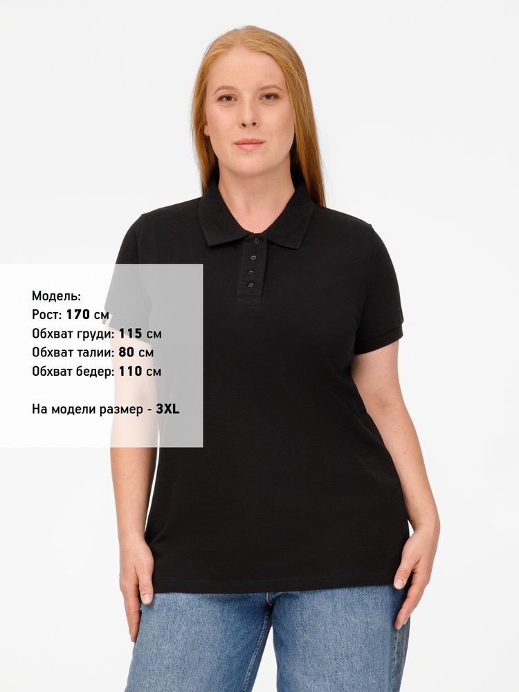 Рубашка поло женская Virma Premium Lady, черная / Миниатюра модельного (1000)