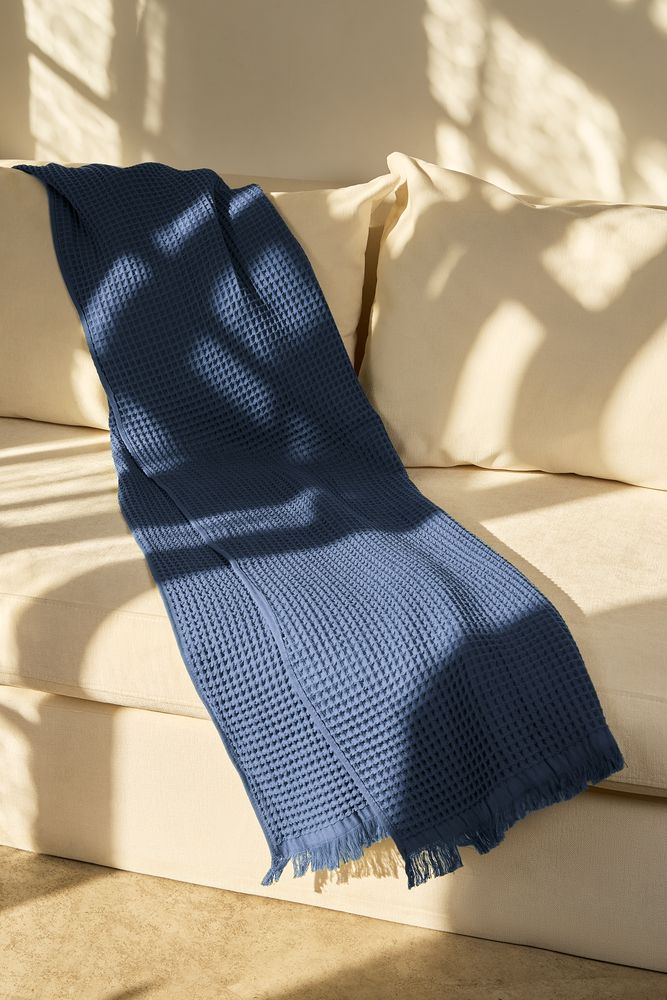 Плед вафельный Elenglect, темно-синий / Миниатюра имиджевого (1000)