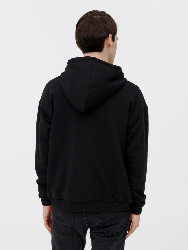 Толстовка унисекс оверсайз на молнии Zippy Terry, черная / Миниатюра модельного (1000)