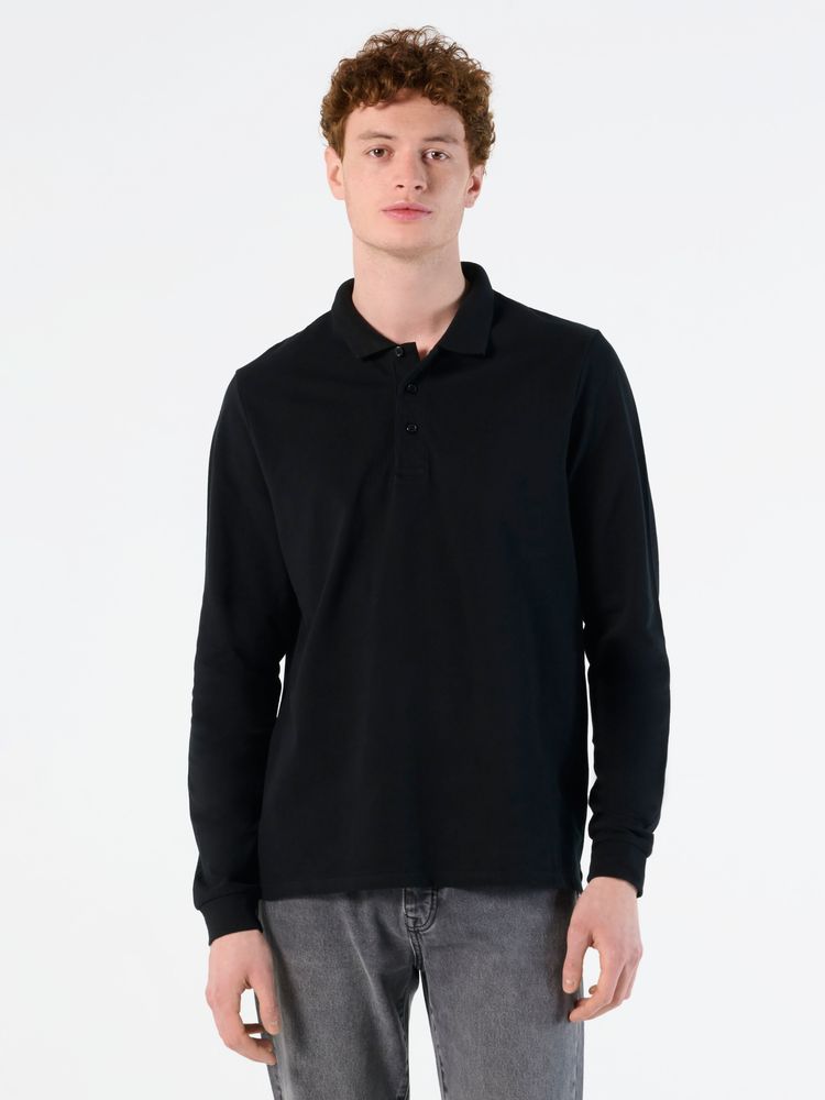 Рубашка поло мужская с длинным рукавом Winter II 210 шоколадно-коричневая / Миниатюра имиджевого (1000)