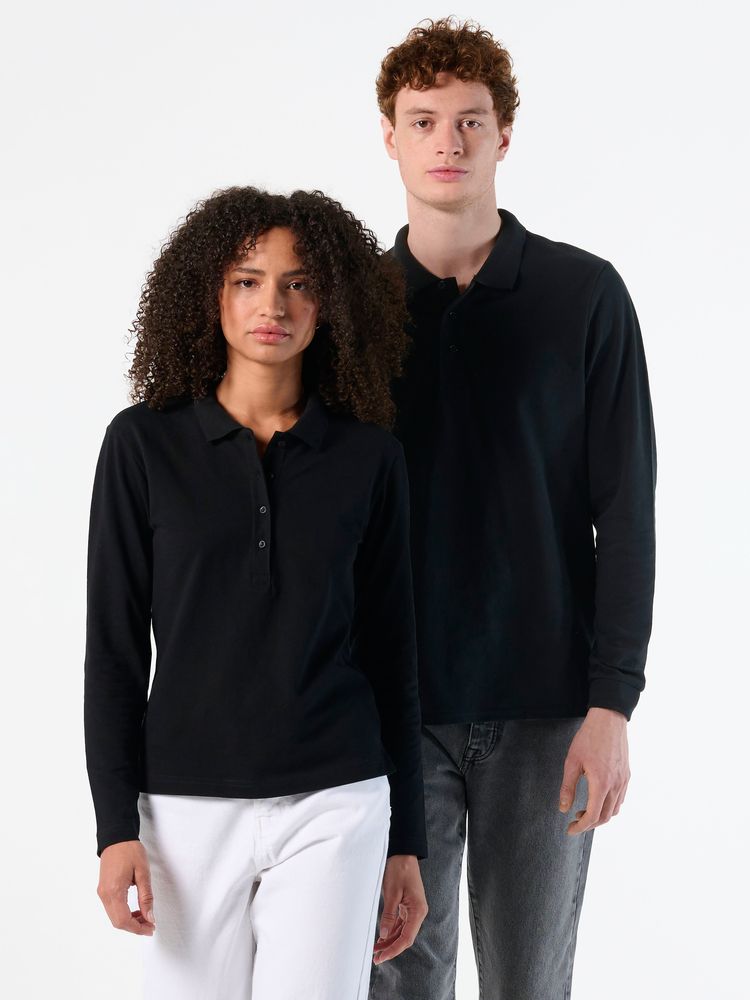 Рубашка поло мужская с длинным рукавом Winter II 210 шоколадно-коричневая / Миниатюра имиджевого (1000)