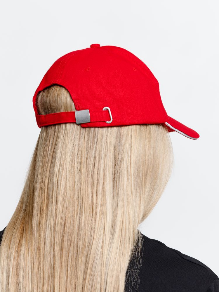 Бейсболка Long Beach, красная с белым / Миниатюра модельного (1000)