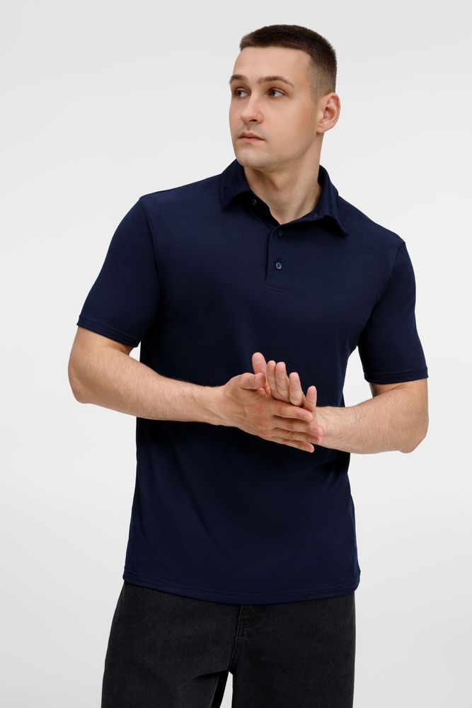 Рубашка поло унисекс Senti, темно-синяя / Миниатюра модельного (1000)