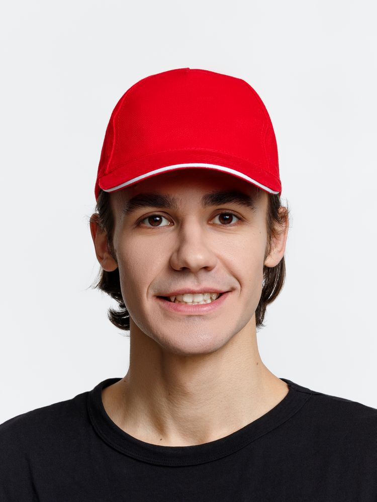 Бейсболка Long Beach, красная с белым / Миниатюра модельного (1000)