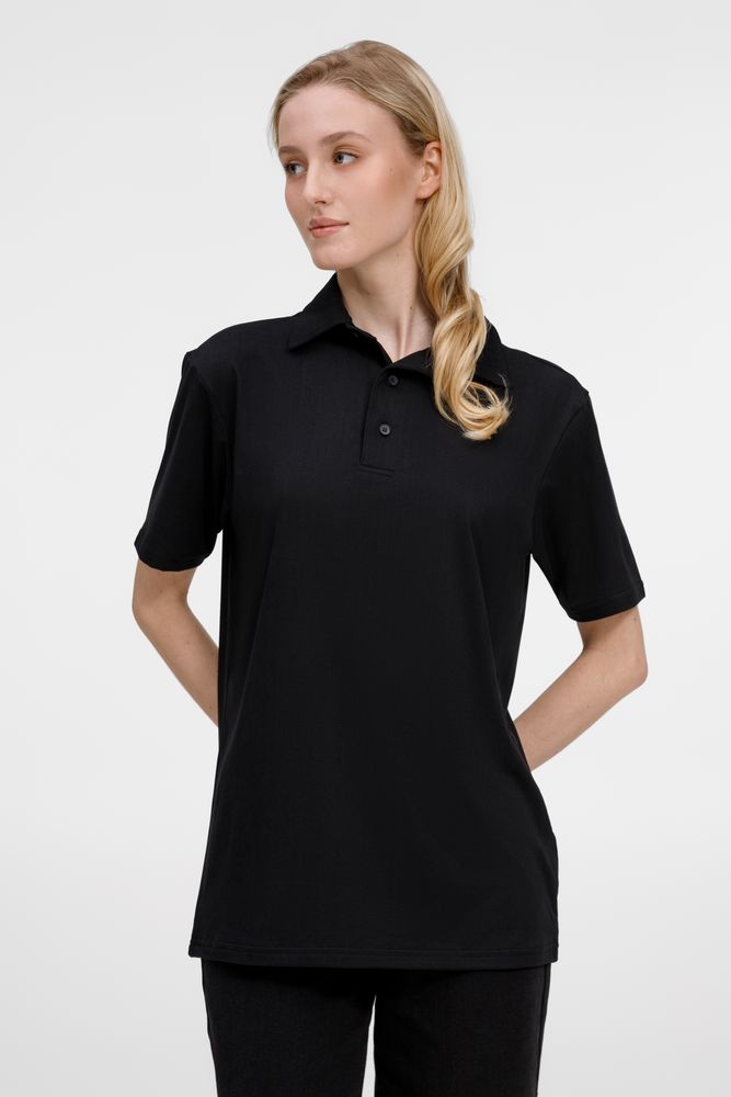Рубашка поло унисекс Senti, черная / Миниатюра модельного (1000)