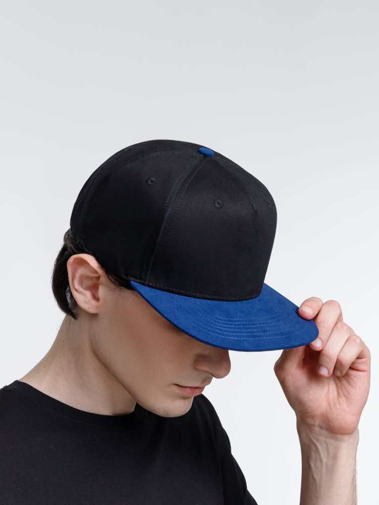 Бейсболка Foreside с прямым козырьком, черная с синим / Миниатюра модельного (1000)