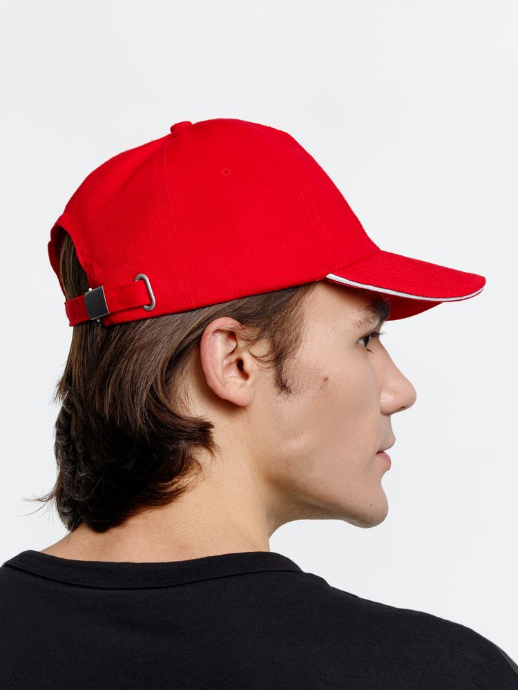 Бейсболка Long Beach, красная с белым / Миниатюра модельного (1000)