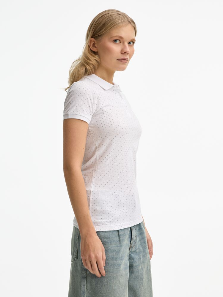 Рубашка поло женская Brandy Women, белая с темно-синим / Миниатюра модельного (1000)