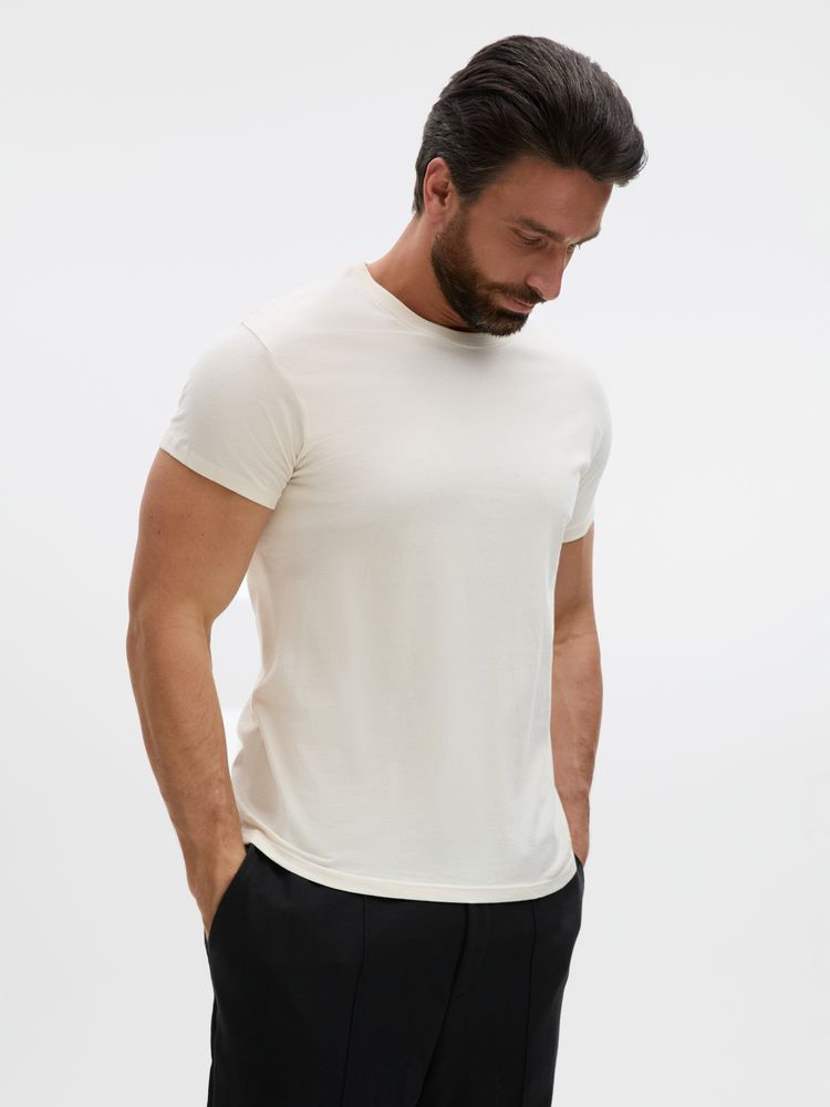 Футболка унисекс Regent 150, светло-бежевая / Миниатюра модельного (1000)