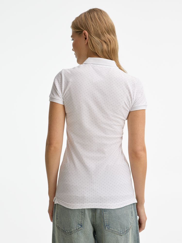 Рубашка поло женская Brandy Women, белая с темно-синим / Миниатюра модельного (1000)