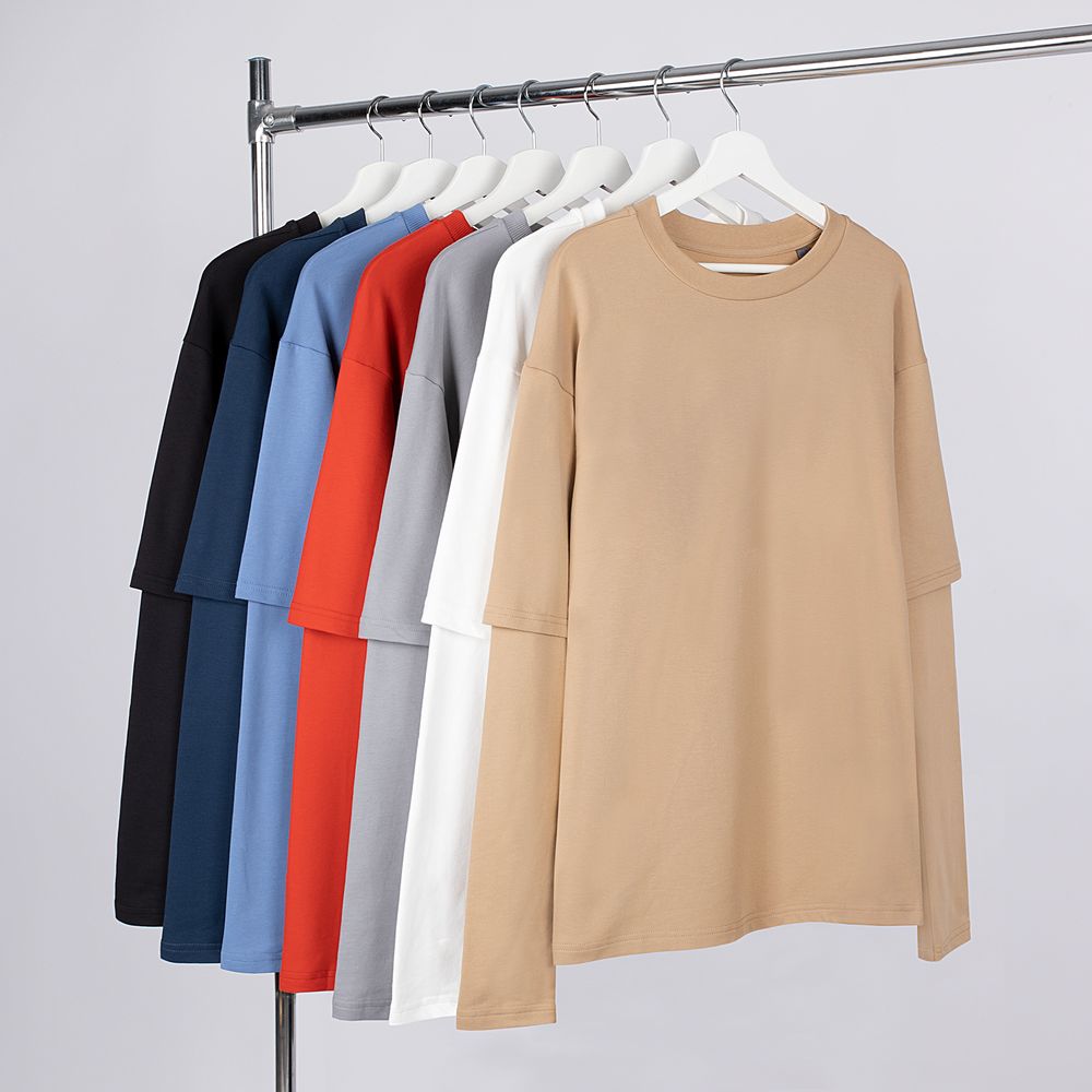 Футболка оверсайз с двойным рукавом Kosmos, черная / Миниатюра WWW (1000)