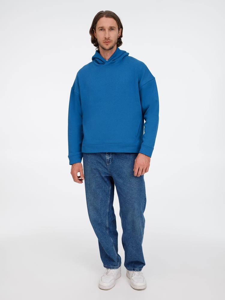 Худи оверсайз унисекс Tolla, синее (джинс) / Миниатюра модельного (1000)