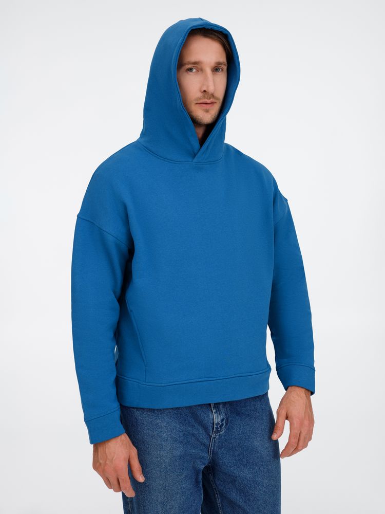 Худи оверсайз унисекс Tolla, синее (джинс) / Миниатюра модельного (1000)