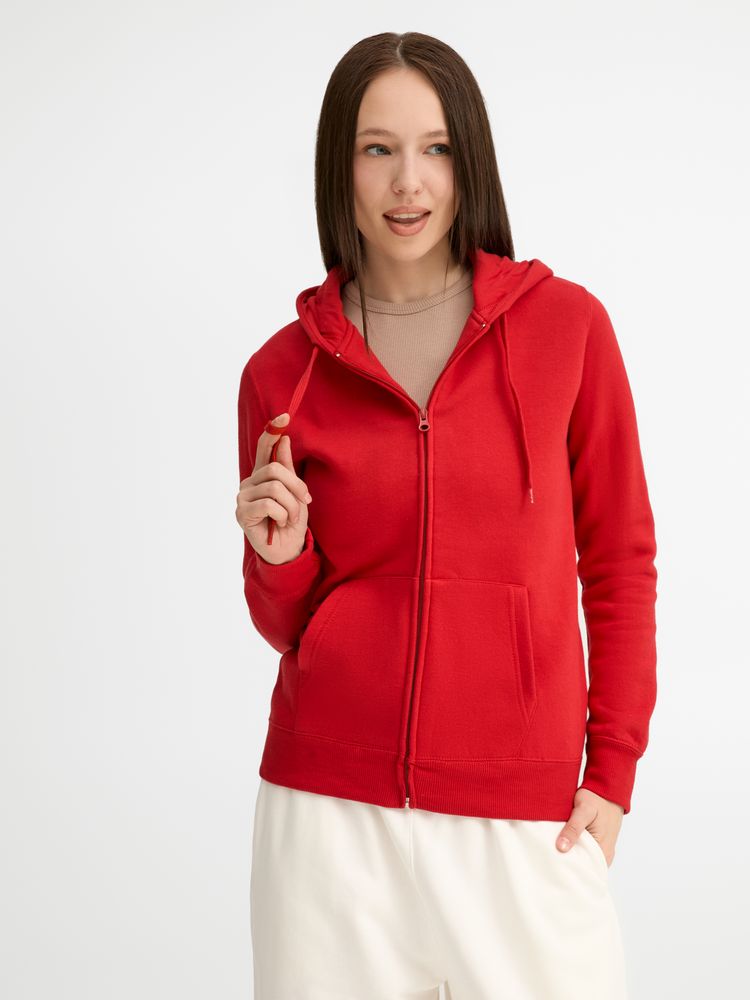 Толстовка женская на молнии с капюшоном Seven Women, красная / Миниатюра модельного (1000)