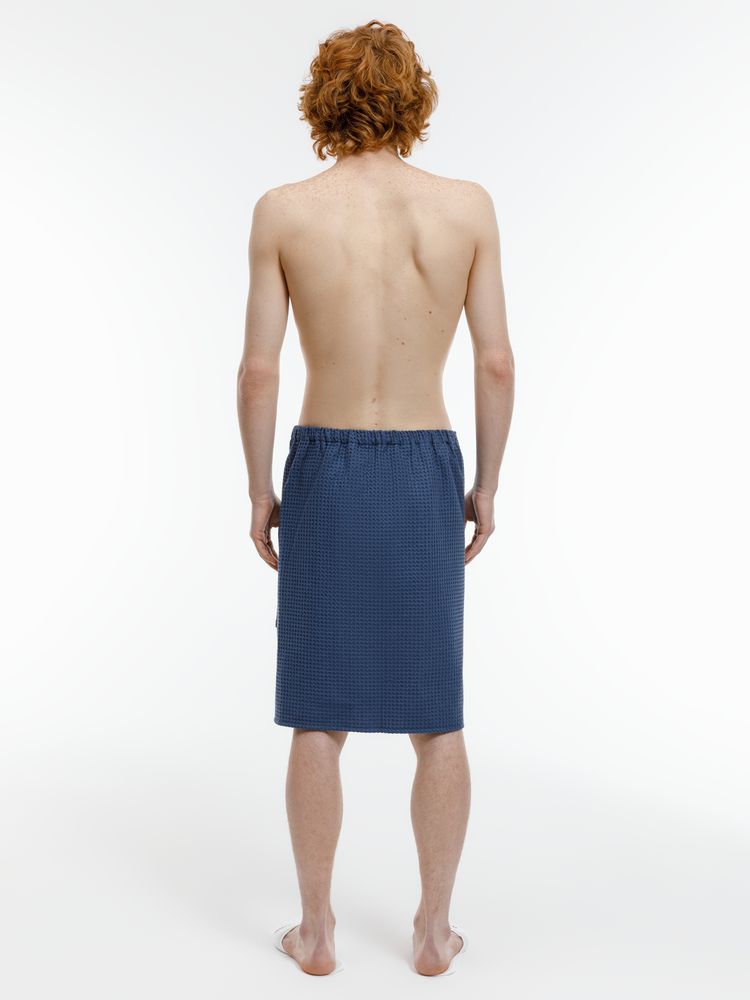 Килт вафельный мужской Onsen, темно-синий, единый размер / Миниатюра модельного (1000)