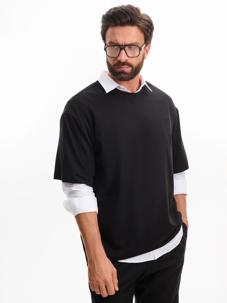 Футболка оверсайз унисекс Lavinia, черная / Миниатюра имиджевого (1000)