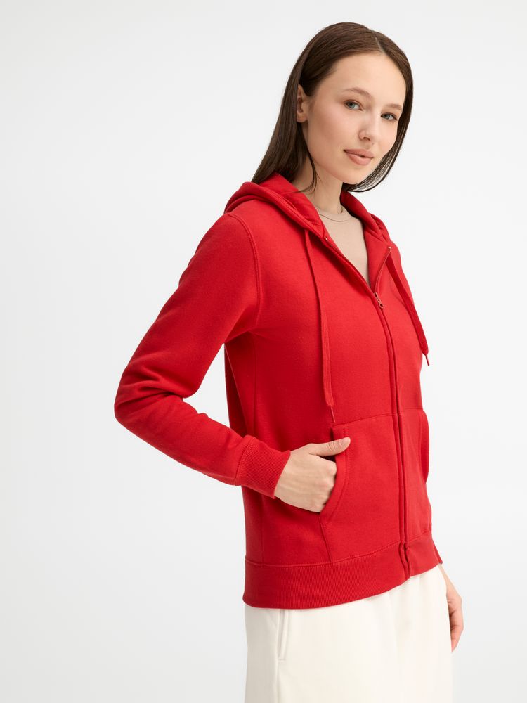 Толстовка женская на молнии с капюшоном Seven Women, красная / Миниатюра модельного (1000)