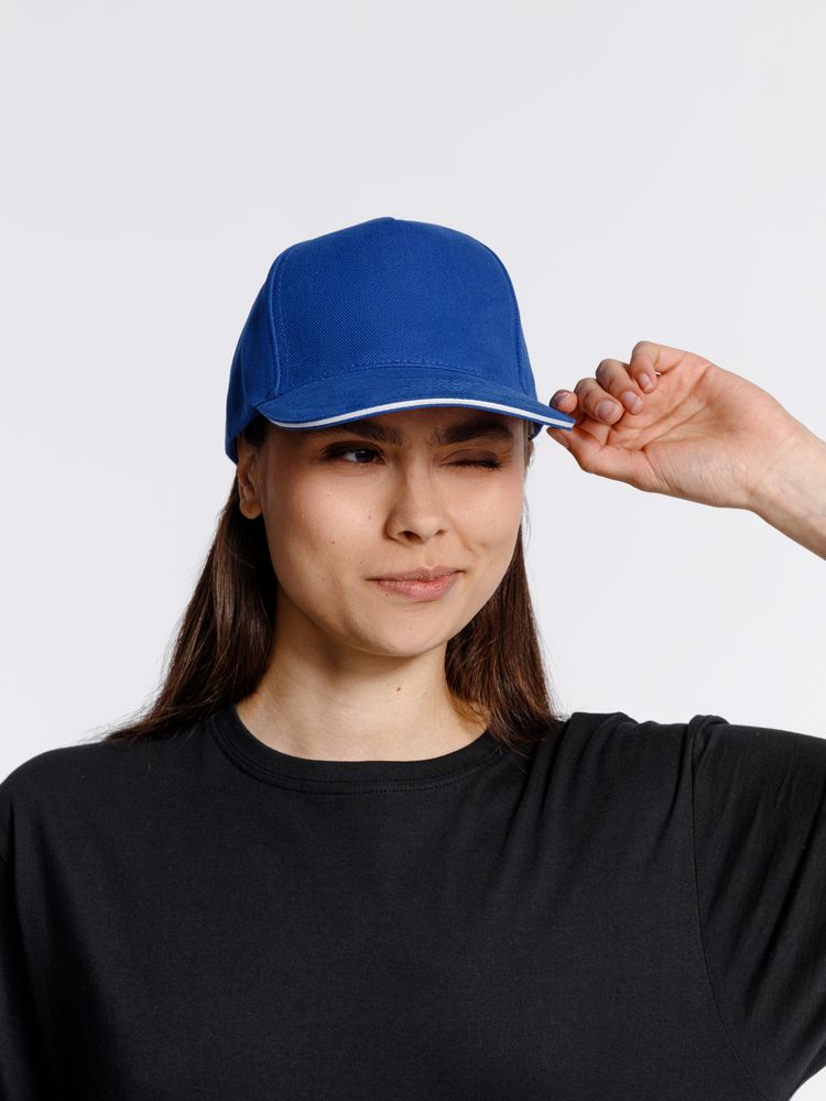 Бейсболка Classic, ярко-синяя с белым кантом / Миниатюра модельного (1000)