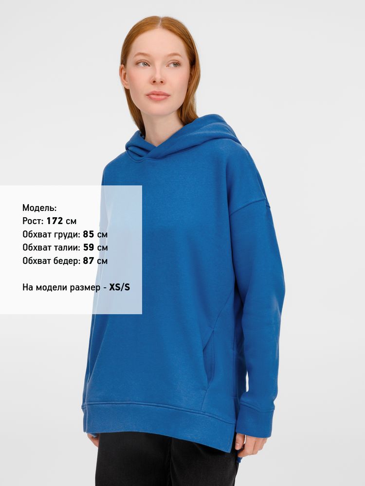 Худи оверсайз унисекс Tolla, синее (джинс) / Миниатюра модельного (1000)