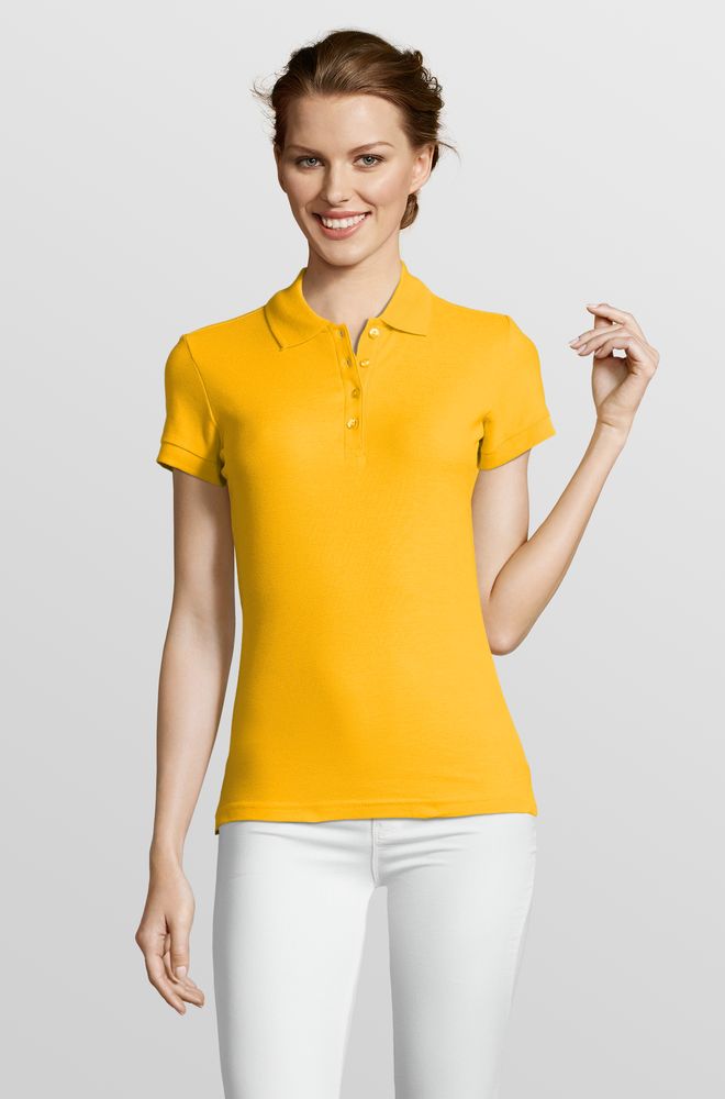 Рубашка поло женская People 210, желтая / Миниатюра модельного (1000)