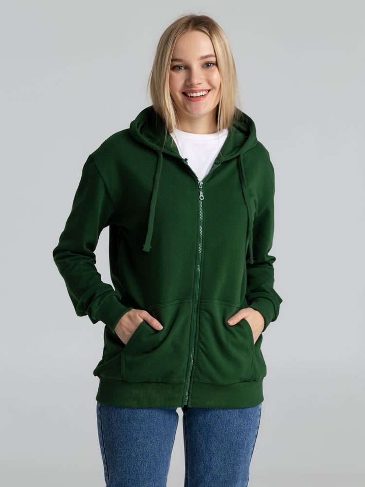 Толстовка на молнии с капюшоном Siverga 2.0 Heavy, темно-зеленая / Миниатюра модельного (1000)