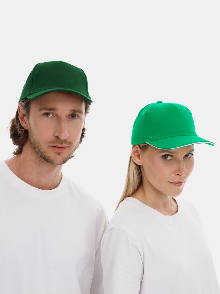 Бейсболка Long Beach, ярко-зеленая с белым / Миниатюра модельного (1000)